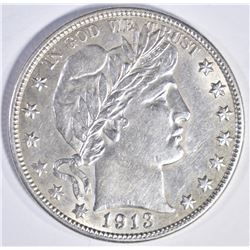 1913 D BARBER HALF DOLLAR CH BU