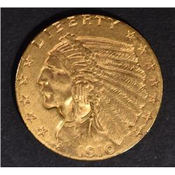 1910 $2.5 GOLD INDIAN CH/GEM BU