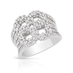 1.15 CTW Diamond Ring 18K White Gold - REF-160Y2X