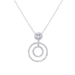 0.50 CTW Diamond Necklace 14K White Gold - REF-44H2M