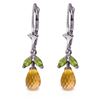 Image 1 : Genuine 3.4 ctw Citrine & Peridot Earrings Jewelry 14KT White Gold - REF-26T6A