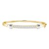 Image 1 : 1 CTW Princess Diamond Bangle Bracelet 14KT Two-tone Gold - REF-177X2Y