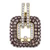 Image 1 : 2.26 CTW Cognac-brown Color Diamond Square Pendant 10KT Yellow Gold - REF-104Y9X