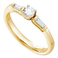 0.28 CTW Diamond Solitaire Bridal Engagement Ring 14KT Yellow Gold - REF-41N9F