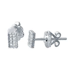 0.07 CTW Diamond Earrings 18K White Gold - REF-20W2H