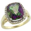 Image 1 : Natural 5.28 ctw Mystic-topaz & Diamond Engagement Ring 14K Yellow Gold - REF-53K2R