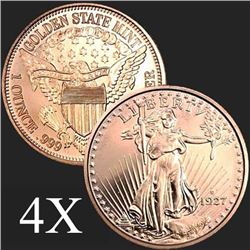 1 oz Saint-Gaudens .999 Fine Copper Bullion Round