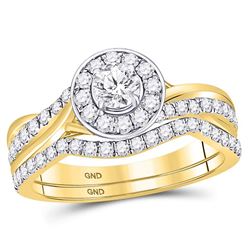 0.95 CTW Diamond Ring 14KT Yellow Gold - REF-163H5N