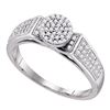 Image 1 : 0.25 CTW Diamond Cradled Cluster Bridal Ring 10KT White Gold - REF-22K4W