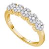 Image 1 : 0.25 CTW Diamond Five Flower Cluster Ring 14KT Yellow Gold - REF-34N4F