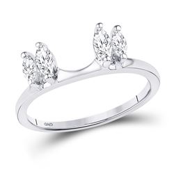 0.50 CTW Oval Diamond Ring 14KT White Gold - REF-56K2W