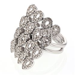 1.59 CTW Diamond Ring 14K White Gold - REF-117F6N