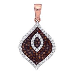 0.36 CTW Red Color Diamond Fashion Pendant 10KT Rose Gold - REF-34X4Y