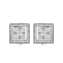 2 CTW Diamond Earrings 14K White Gold - REF-173K5W