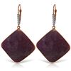 Image 1 : Genuine 40.65 ctw Ruby & Diamond Earrings Jewelry 14KT Rose Gold - REF-131A8K