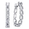 Image 1 : 0.50 CTW Diamond Woven Hoop Earrings 10KT White Gold - REF-52Y4X