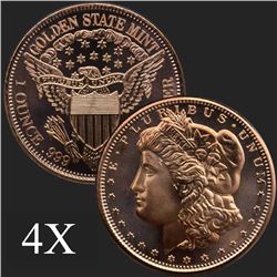 1 oz Morgan .999 Fine Copper Bullion Round