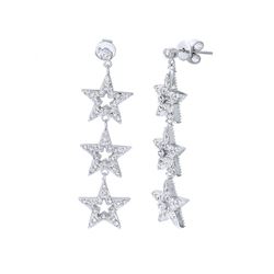 1.1 CTW Diamond Earrings 14K White Gold - REF-111F2N