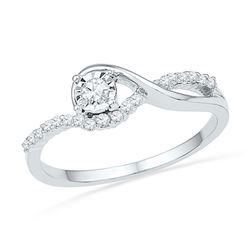 0.16 CTW Diamond Solitaire Bridal Engagement Ring 10KT White Gold - REF-19Y4X