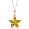 Image 1 : Genuine 1.40 ctw Citrine Necklace Jewelry 14KT Rose Gold - REF-25Y8F