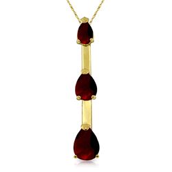 Genuine 1.71 ctw Garnet Necklace Jewelry 14KT Yellow Gold - REF-27P5H