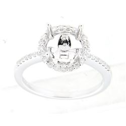 0.36 CTW Diamond Semi Mount Ring 14K White Gold - REF-40M7F
