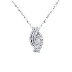 0.38 CTW Diamond Necklace 14K White Gold - REF-35Y2X