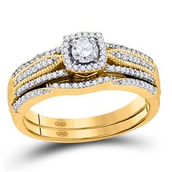 0.38 CTW Diamond Bridal Wedding Engagement Ring 10KT Yellow Gold - REF-59M9H