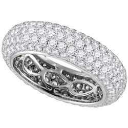 3.35 CTW Pave-set Diamond Comfort Wedding Ring 14KT White Gold - REF-449N8F