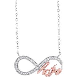 0.10 CTW Diamond Infinity Hope Rose-tone Pendant 10KT White Gold - REF-19M4H