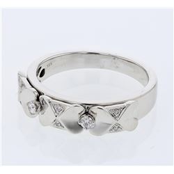 0.09 CTW Diamond Band Ring 18K White Gold - REF-48H5M