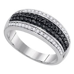 0.50 CTW Black Color Diamond Ring 10KT White Gold - REF-30Y2X