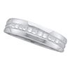 Image 1 : 1 CTW Mens Princess Diamond Wedding Ring 14KT White Gold - REF-112H5M