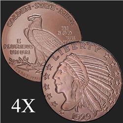 1 oz Incuse Indian .999 Fine Copper Bullion Round