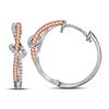 Image 1 : 0.25 CTW Diamond Rope Hoop Earrings 10KT Two-tone Gold - REF-37W5K