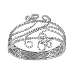 3.32 CTW Diamond Bangle 18K White Gold - REF-514X4R