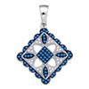 Image 1 : 0.25 CTW Blue Color Diamond Square Pendant 10KT White Gold - REF-26X9Y