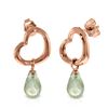 Image 1 : Genuine 4.5 ctw Green Amethyst Earrings Jewelry 14KT Rose Gold - REF-42P6H