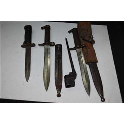 Four vintage rifle bayonets