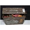 Image 1 : Metal ammunition crate of loose vintage .20 gauge shot gun ammunition