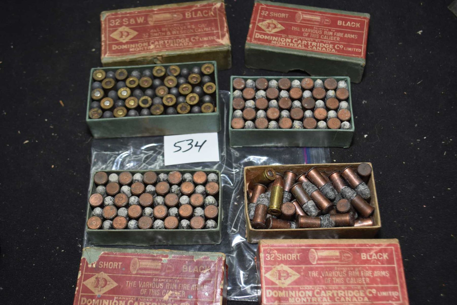 Four boxes of vintage Dominion Cartridge Co. collector ammunition ...