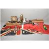 Image 1 : Selection of collectibles including simulated trench art shell, torch, compass, flags, bottle opener