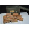 Image 1 : Metal ammunition box containing twelve full boxes of .38 Colt automatic smokeless made by Remington 