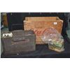 Image 1 : Vintage wooden Coca-cola box containing bullet components including brass, shot and bullets (no powd