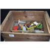 Image 1 : Vintage wooden crate containing blanks and insert cartridges etc.