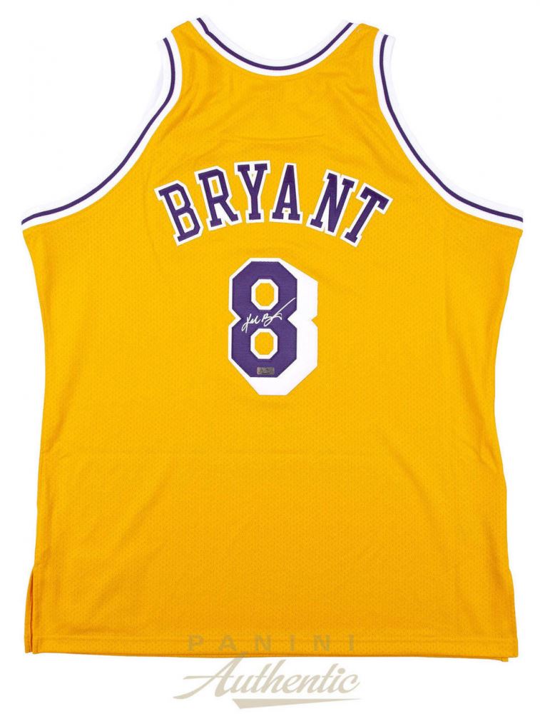 Kobe Bryant Signed Lakers 1996 97 Gold Rookie Jersey Panini Coa