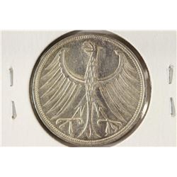 1970-F GERMAN SILVER 5 MARKS BU