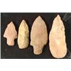 Image 2 : 4 ASSORTED 1 3/4"-3" INDIAN STONE ARROWHEADS