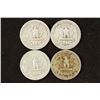 Image 2 : 1940,43-D,46 & 47 WASHINGTON SILVER QUARTERS