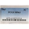 Image 3 : 1967 JEFFERSON NICKEL PCGS MS63